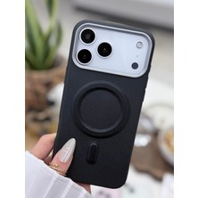 Go Aksesuar Iphone 17 Promax Uyumlu Magsafe Özellikli Parmak Izi Bırakmaz Deri Görünümlü Koruyucu Silikon Kılıf