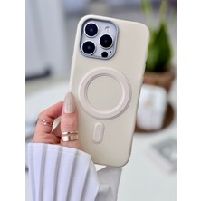 Go Aksesuar Iphone 14 Promax Uyumlu Magsafe Özellikli Parmak Izi Bırakmaz Deri Görünümlü Koruyucu Silikon Kılıf