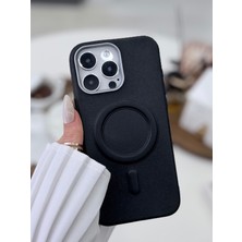 Go Aksesuar Iphone 16 Promax Uyumlu Magsafe Özellikli Parmak Izi Bırakmaz Deri Görünümlü Koruyucu Silikon Kılıf