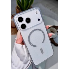 Go Aksesuar Iphone 17 Promax Uyumlu Glitter Magsafe Özellikli Işıltılı Zarif Koruyucu Silikon Kılıf
