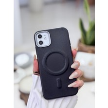 Go Aksesuar Iphone 11 Uyumlu Magsafe Özellikli Parmak Izi Bırakmaz Darbe Önleyici Deri Görünümlü Silikon Kılıf