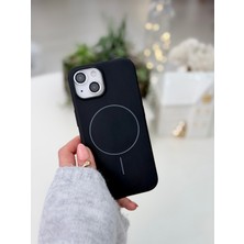 Go Aksesuar Iphone 15 - 14 - 13 Uyumlu Magsafe Özellikli Parmak Izi Bırakmaz Koruyucu Sıvı Silikon Kılıf