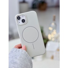Go Aksesuar Iphone 15 - 14 - 13 Uyumlu Magsafe Özellikli Parmak Izi Bırakmaz Koruyucu Sıvı Silikon Kılıf