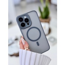 Go Aksesuar Iphone 16 Promax Uyumlu Magsafe Özellikli Mat Şeffaf Pürüzsüz Doku Korumalı Silikon Kılıf