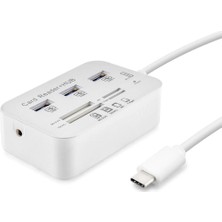 MiraLive Type-C Hub Combo 3*usb3.0 + Ms + Sd + M2 + Tf 20CM Beyaz HDX7029
