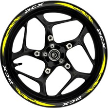 Pcx Beyaz Yazılı  Sarı Pençe Şeritli