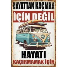 PremiumPort Retro Ahşap Poster, Karavan ve Gezgin Ruhuna Ilham Veren Motivasyon Sözleri
