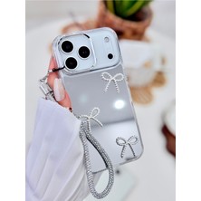 Go Aksesuar Iphone 17 Promax Uyumlu Aynalı Charm Fiyonk Oyuncak Tasarımlı Silikon Kılıf