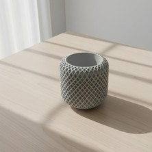 PremiumPort Modern Beton Gri Saksılık Mumluk, Şık ve Zarif Dekorasyon Parçası