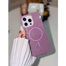 Go Aksesuar Iphone 14 Promax Uyumlu Glitter Magsafe Özellikli Işıltılı Simli Silikon Kılıf