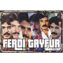 PremiumPort Ferdi Tayfur Arabesk Müzik Retro Vintage Ahşap Poster