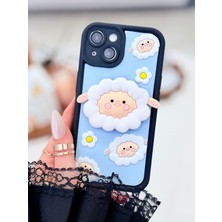 Go Aksesuar Iphone 13 ve iphone 14 Uyumlu Pop Socket Kuzu Oyuncak Tasarımlı Esnek Silikon Kılıfı