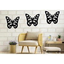 PremiumPort Şık Dekoratif Kelebek Duvar Rafı Seti, Ev ve Ofis Için Zarif Tasarım