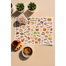 PremiumPort 100LÜ Çocuklara Özel Neşeli Tasarım Beyaz Kahvaltı Parti Sunum Kağıdı