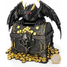 GezegenX Kumbara, Özel Tasarım Fantastik Ejderha, Dragon Figürlü Hazine Sandığı Kumbara
