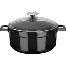 Lava Yuvarlak Tencere -Çap(Ø)24 Cm. Siyah