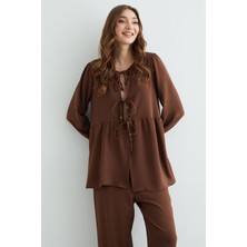 FullaModa Fullamodest Önü Bağlamalı Ayrobin Kimono 2 Li Takım