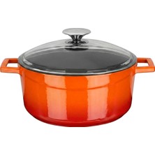 Lava Yuvarlak Tencere -Çap(Ø)24 Cm. Turuncu