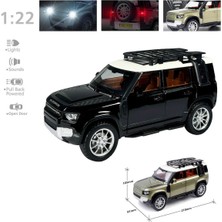 Vardem Çek Bırak 1:22 Ölçek 21 cm Sesli ve Işıklı Oyuncak Safari Jeep HCL-910A Siyah