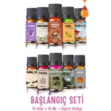 PremiumPort Doğal Aromatik Uçucu Yağ Seti 10X10ML, Oda ve Ortam Kokusu, Saf Esansiyel