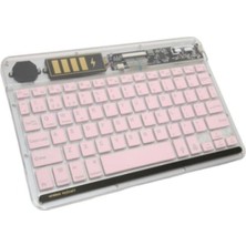 MiraLive ZR612 Rgb Şeffaf Pembe Bluethooth Klavye