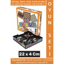 Wintoup Taşınabilir Eğlenceli Yılbaşı Satranç Tavla Dama Kızmabirader Solo Test 5 Oyun Tek Kutu Özel Set