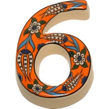 PremiumPort El Yapımı Turuncu Seramik Kapı Numarası, Şık ve Dayanıklı Tasarım