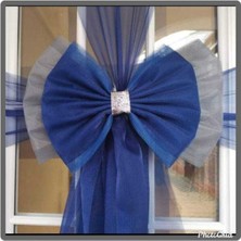 PremiumPort Gri Mavi Kapı Tülü ve Kapı Süsü Seti, Şık ve Dekoratif Aksesuar