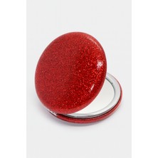 PremiumPort Renkli Simli Çift Taraflı Yuvarlak Küçük Cep Makyaj Aynası