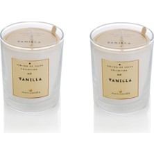 PremiumPort 2'li Vanilya Kokulu Cam Bardak Mum Seti, Sıcak ve Hoş Atmosfer