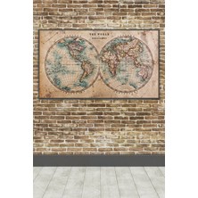 PremiumPort 3D Dünya Haritası Kendinden Yapışkanlı Duvar Dekorasyonu