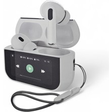 Oxpower Bluetooth 5.1 Kablosuz Kulaklık – Dokunmatik, Ekranlı Şarj Kutulu, Bileklik Kordonlu ve Siyah Kılıflı