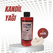 PremiumPort Kırmızı Kandil Yağı, Kokusuz ve Dumansız Iç Mekan Gaz Lambası Yakıtı 400 ml + 1 Metre Fitil