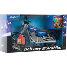 Teama Delivery Motorbike Çek Bırak Kurye Motosikleti TM-61842 Oyuncak Motosiklet Mavi