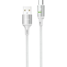 Shaza 18W Usb-A To Type-C Örgülü Hızlı Şarj ve Data Kablosu Beyaz