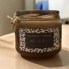 PremiumPort Amber Romantik Cam Mum, Sıcak ve Şık Dekoratif Aksesuar