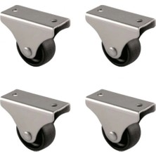 MiraLive Furç Sabit Teker - 32MM - Siyah HKS228 - 4 Adet