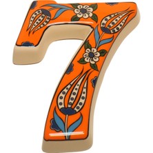 PremiumPort El Yapımı Turuncu Seramik Kapı Numarası, Şık ve Modern Tasarım