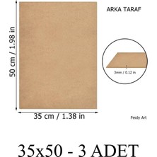 PremiumPort 3 mm 35X50 Mdf Plaka Seti 3'lü Hobi ve Ahşap Sanatları Için Uygun
