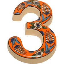 PremiumPort El Yapımı Seramik Kapı Numarası, Turuncu, Estetik ve Dayanıklı Tasarım