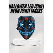 Die Grup LED Işıklı Neon Maske Cadılar Bayramı Maskesi Korkunç Korku Maskesi