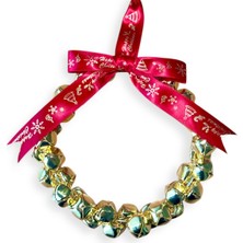 PremiumPort Gümüş Yılbaşı Çan Kapı Süsü Kurdelalı Dekorasyon