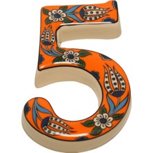 PremiumPort El Yapımı Turuncu Seramik Kapı Numarası, Şık ve Dayanıklı Tasarım