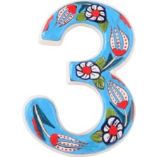 PremiumPort El Yapımı Seramik Kapı Numarası, 3 Renkli ve Şık Tasarım