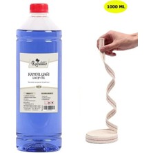 PremiumPort Mavi Kandil Yağı 1 Lt ve 50 cm Fitil Seti, Gold Renkli, Şık ve Kaliteli