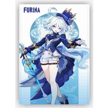 PremiumPort Furina Temalı Genshin Impact Duvar Posteri, Kalın Kağıt, Çerçevesiz