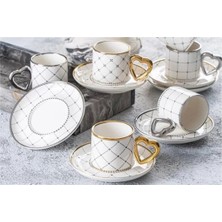 PremiumPort 6'lı Porselen Kahve Fincan Takımı, Şık ve Dayanıklı Tasarım