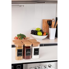 PremiumPort 6'lı 300ML Akrilik Baharatlık Seti Sızdırmaz ve Etiketli