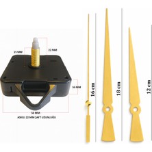 PremiumPort Sessiz Uzun Şaft Saat Mekanizması, 22 Mm, Askılı, Yüksek Performans
