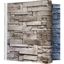 PremiumPort 3D Taş Tuğla Desenli Duvar Kağıdı 5m², Tutkal Dahil, Şık ve Modern Dekor